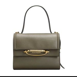 Alexander McQueen The Story Bag Khaki Leather Small Satchel